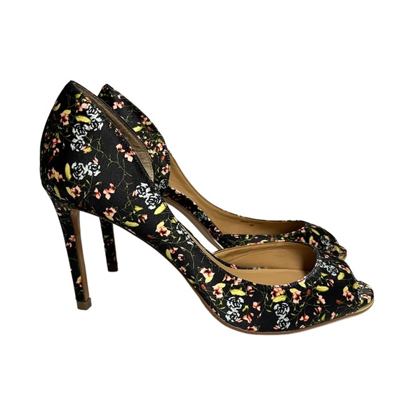 Banana Republic floral satin peep toe heels, size 8 - Picture 4 of 11
